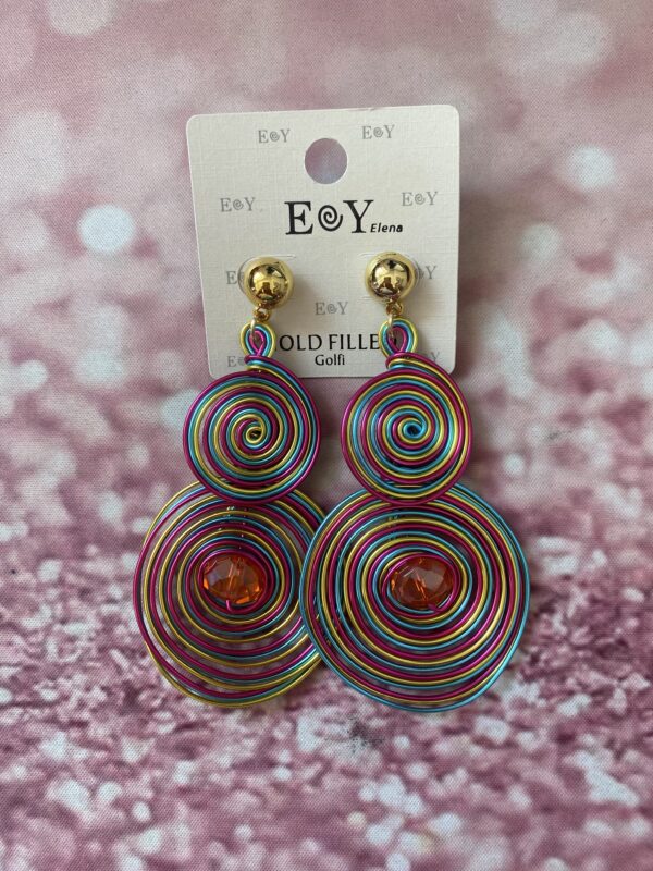 Pendientes Espirales: Elegancia en Plateado, Dorado y Multicolor