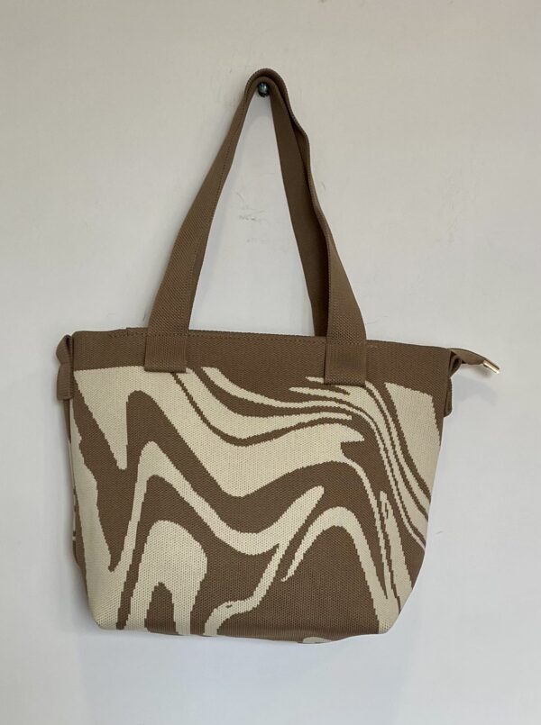 Bolso estampado beige y camel