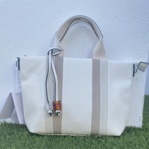 Bolso polipiel crudo con asas ajustables