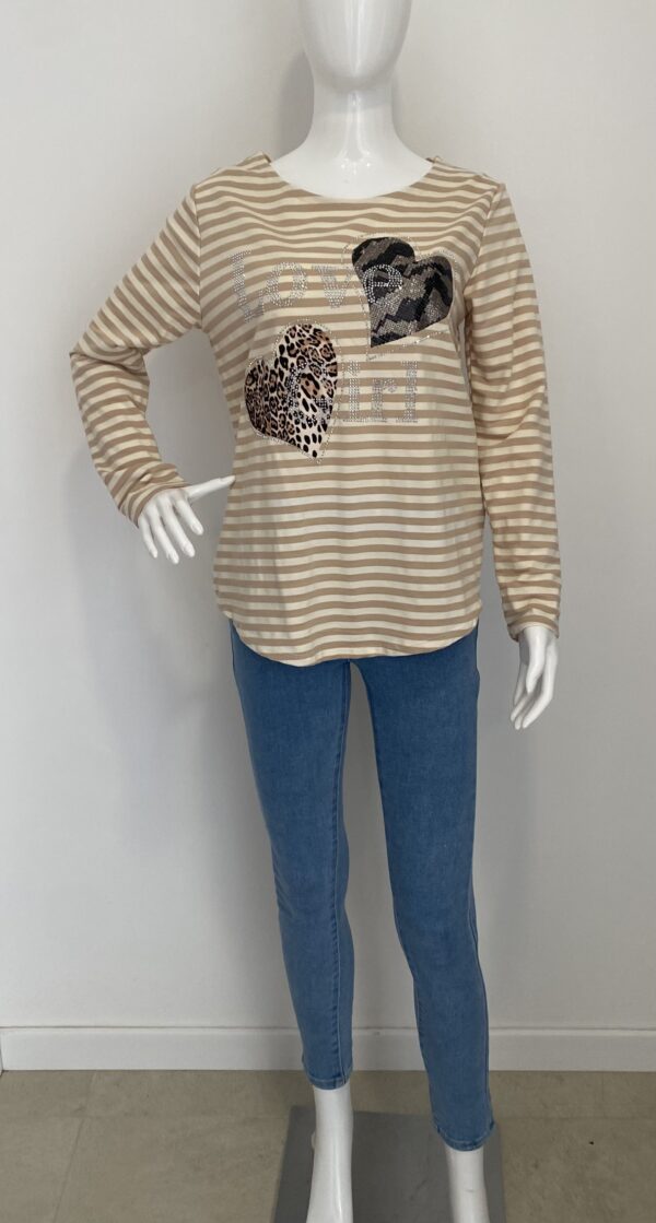 Camiseta rayas corazones - Imagen 3