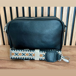 Bolso 3 cremalleras negro