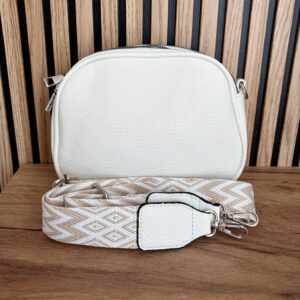 Bolso 3 cremalleras blanco