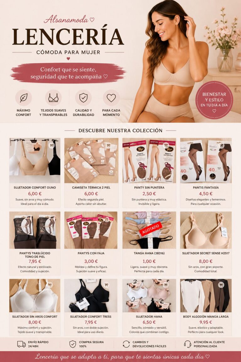 Lencería cómoda para mujer Elegancia y confort